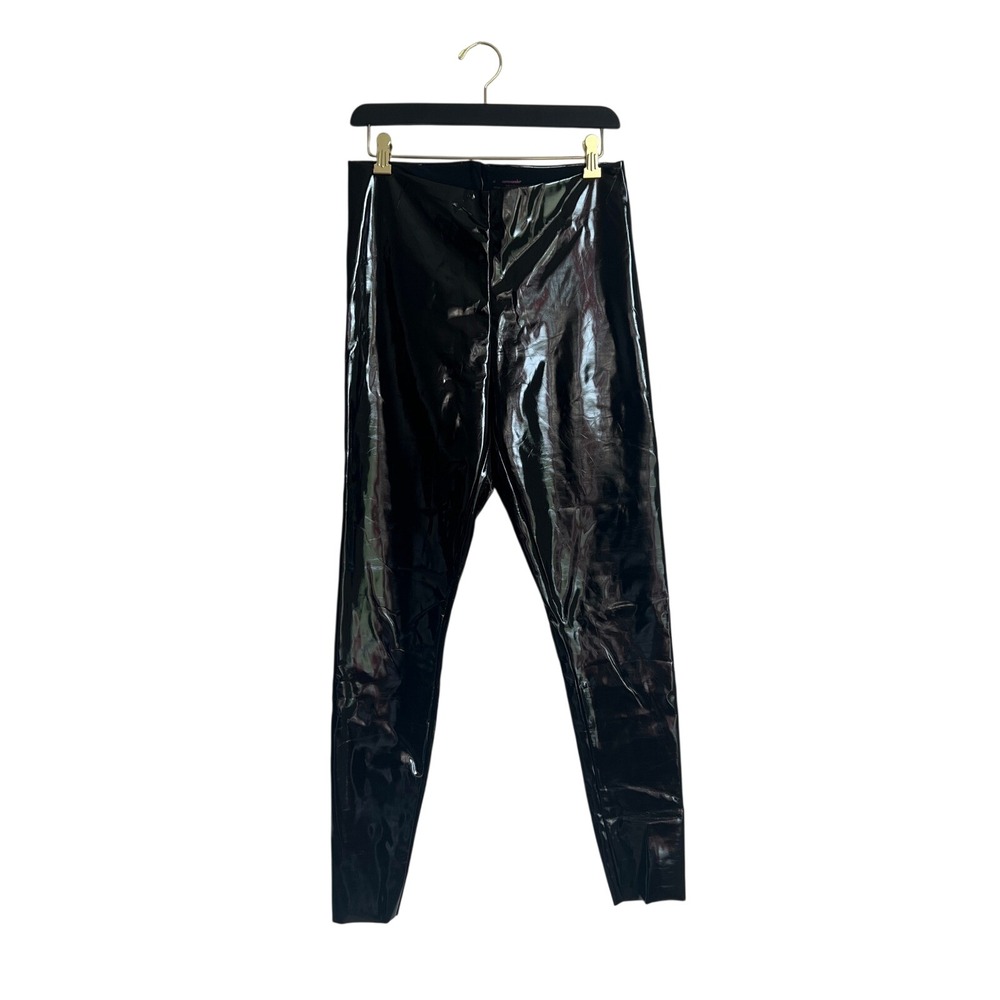 Commando Black Faux Patent Leather Leggings SLG25 High Shine Vinyl XL NEW